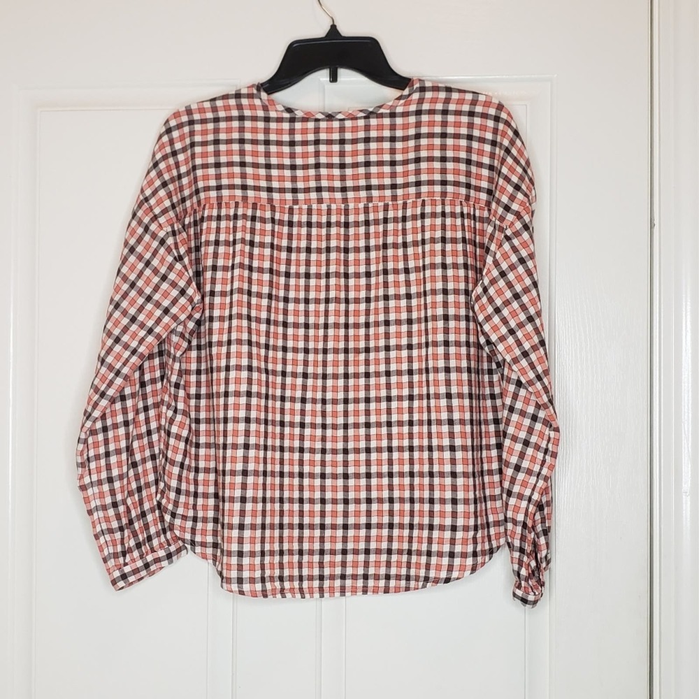Madewell Meadow Shirt in Check, orange and brown, small - Picture 3 of 8